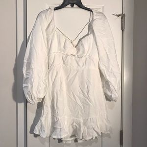 Selfie Leslie Catch Feelings Sweetheart Neckline Dot Trim Dress